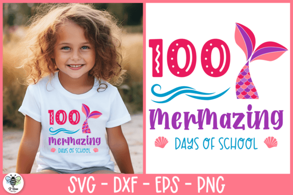 100 Mermazing Days SVG Mermaid SVG
