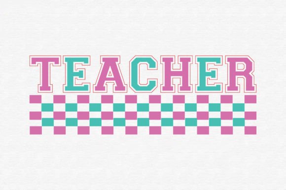 Checkered Retro Teach Teacher: Graphics and Crafts for Branding