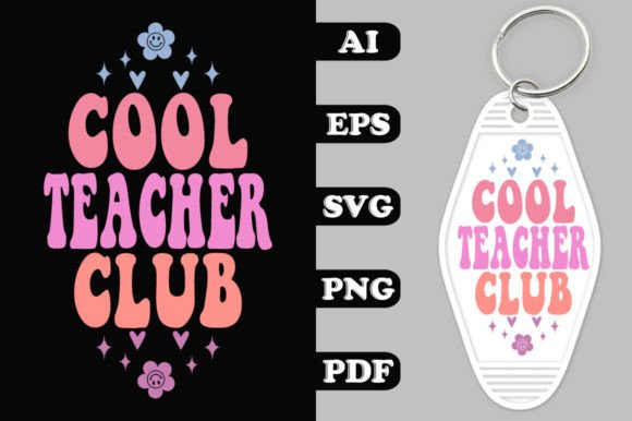 Cool Teacher Club Groovy Key Chain SVG: A Vibrant Graphic Design Asset for Content Creators