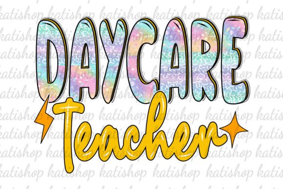 Daycare Teacher Glitter Png Sublimation