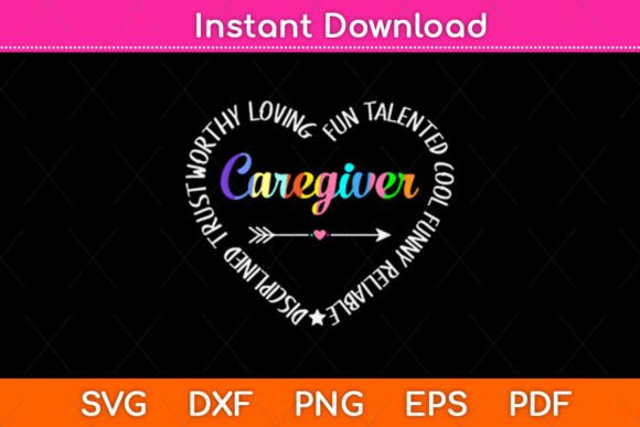 I Love My Caregiver Life Mothers Day Svg Graphics