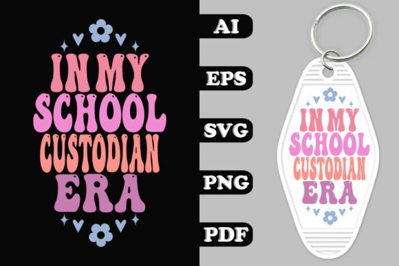 In My School Custodian Era Groovy Key Ch Graphics and Crafts