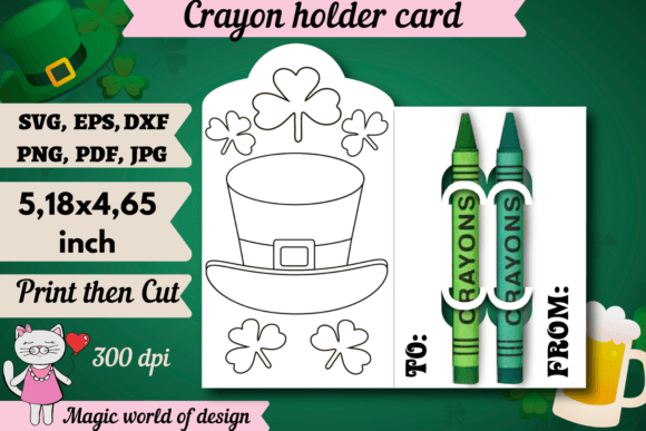 Lucky Svg Diy Crayon Holder Card Svg