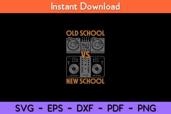 Old School DJ VS New School DJ House Graphics & Crafts