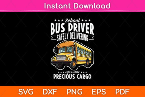 School Bus Driver Safely Delivering Graphics and Crafts
