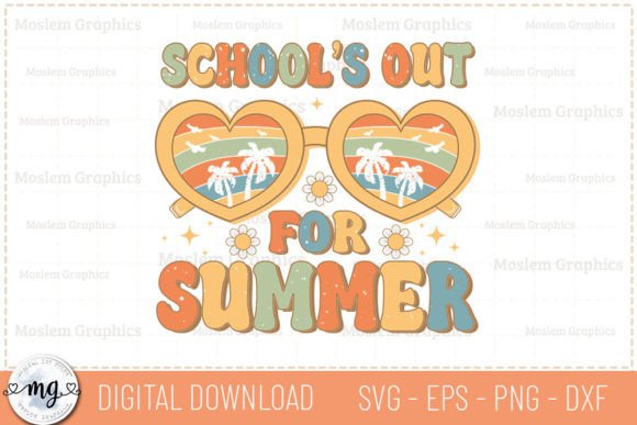 School's Out for Summer - Retro Summer Graphics