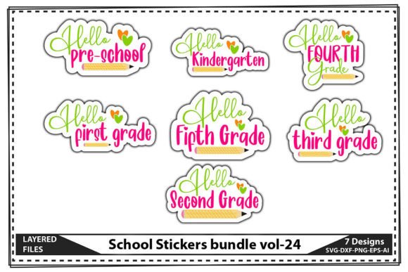 School Stickers Bundle Vol-24: Graphics & Crafts