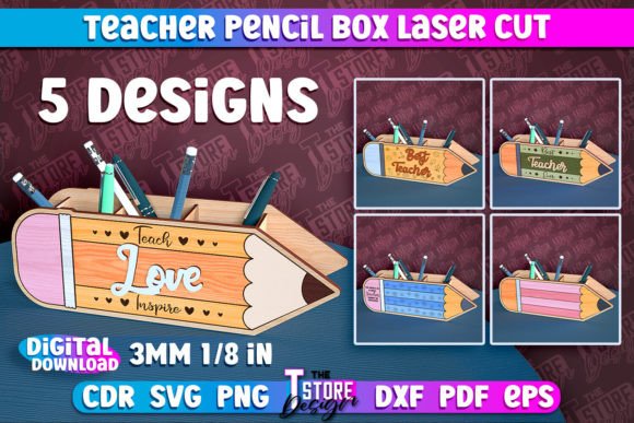 Teacher Pencil Box Laser Cut School Graphics