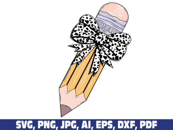 Teacher Pencil Dalmatian Dots Graphics