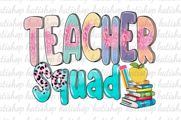Teacher Squad Glitter Leopard Png: Graphics for Crafts and Creative Marketing