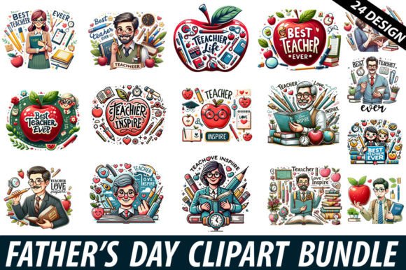 Teacher Sublimation Clipart Bundle: Graphics for Crafts