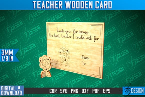 Teacher Wooden Card Laser Cut Teacher Graphics