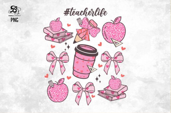 Valentine's Day Teacher Life PNG: Graphics for Crafts and Content