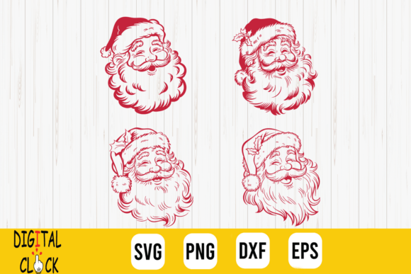 Vintage Santa Claus Retro Santa Face SVG